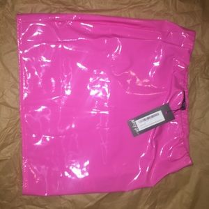 Pink latex skirt